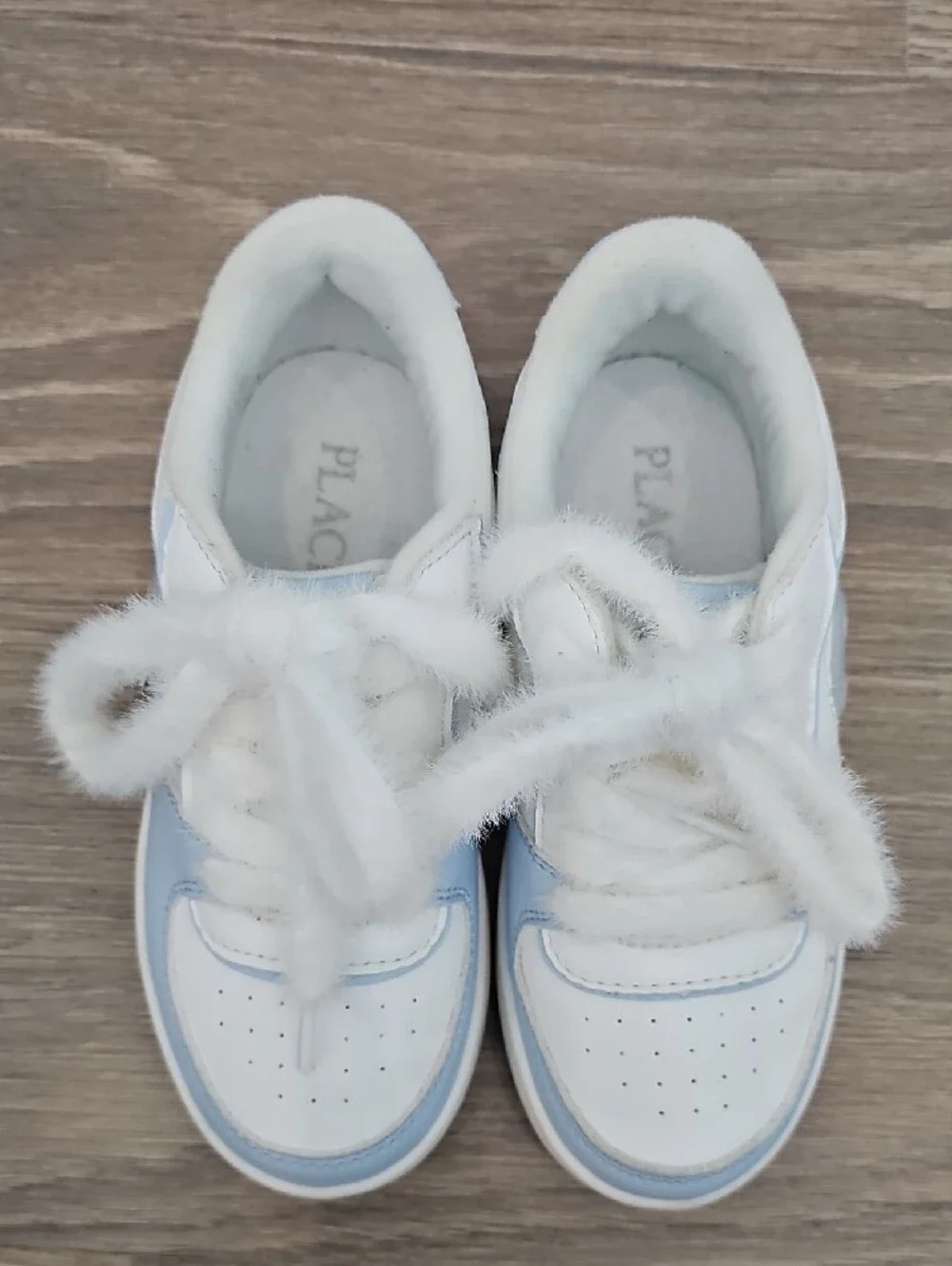 The Children's Place Girls Sneakers With Sparkly Smiley Faces And Fuzzy Laces